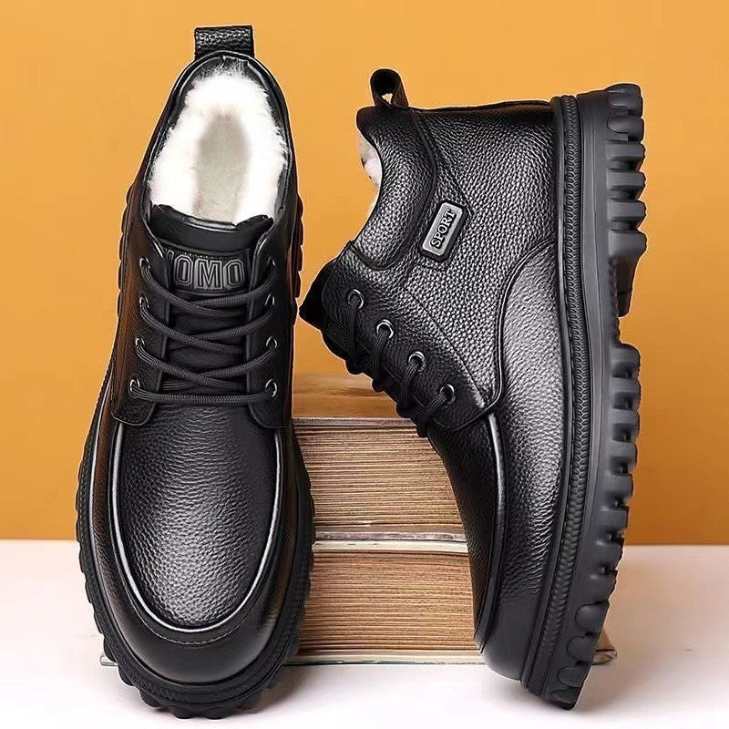 Padded men's winter boots, warm and comfortable