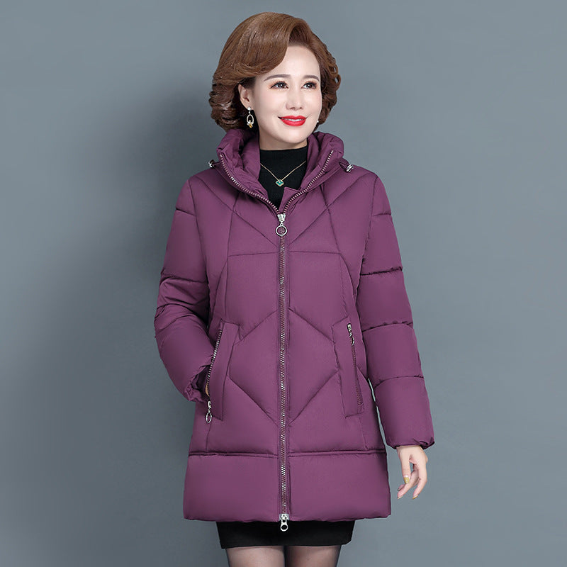 Tailored, mid-length women's quilted coat