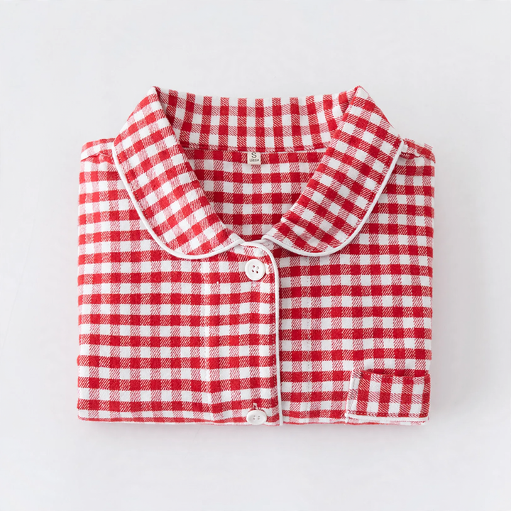 Pair flannel pajamas, checked