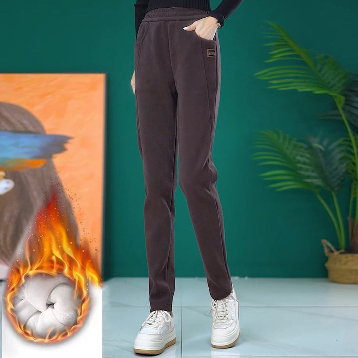 Women's corduroy pants, harem cut, lined