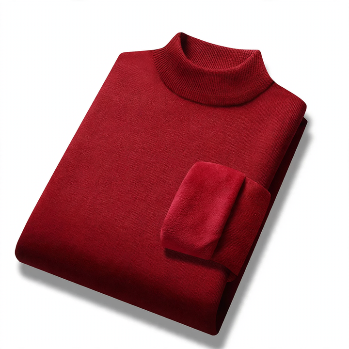 Men's turtleneck sweater, lined, warm, autumn and winter