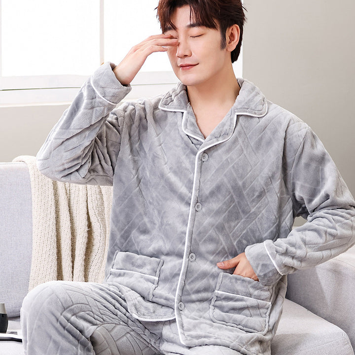 Warmer Herren-Hausanzug aus Flanell