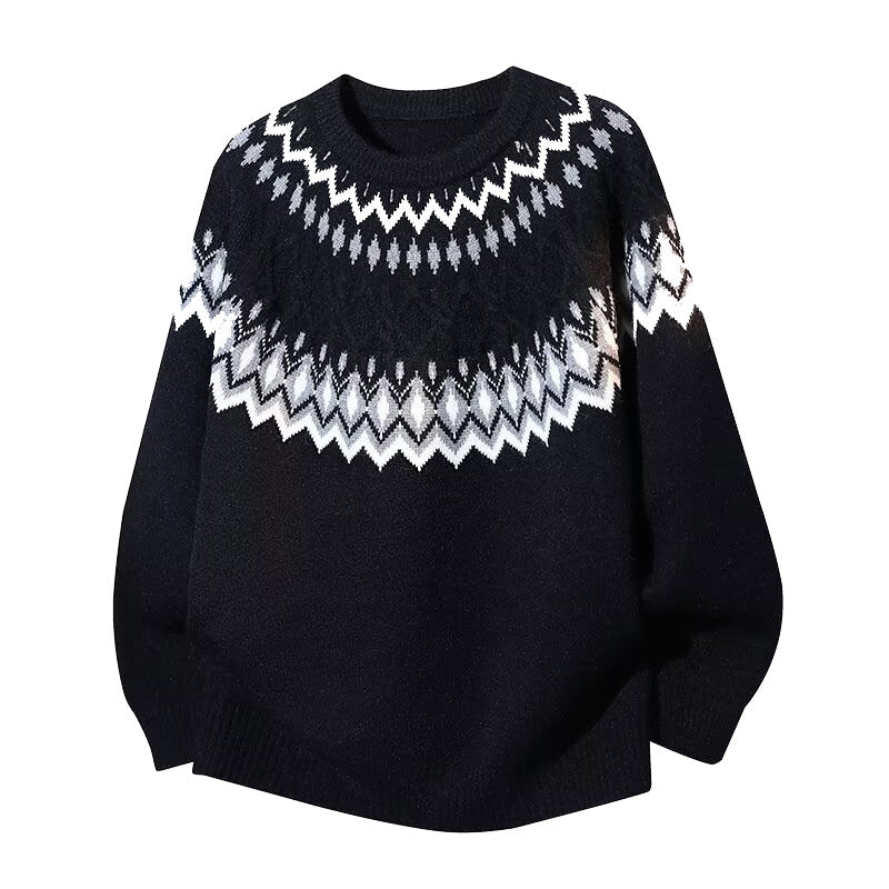 Men's knitted sweater with Fair Isle pattern
