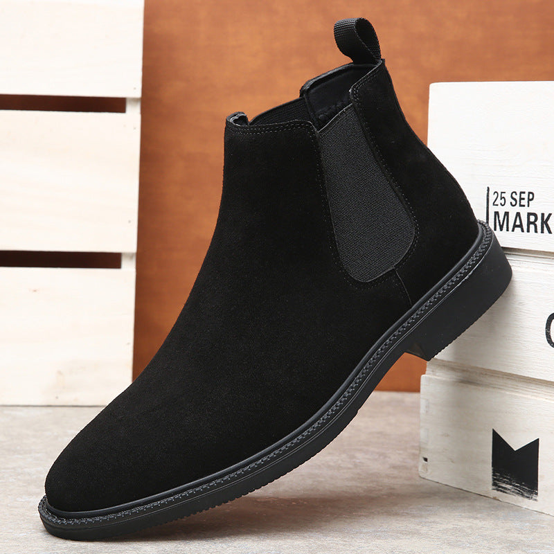 Men's Chelsea boots made of genuine leather, lined