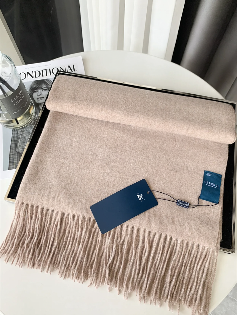 Cashmere scarf, solid color, 200x68 cm