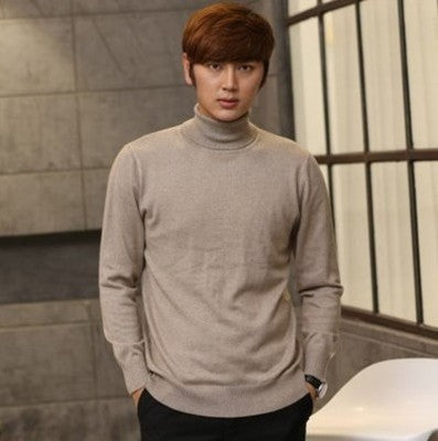 Men's knitted sweater with V-neck