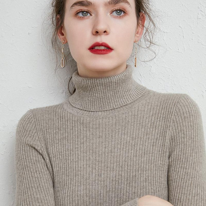 Women’s turtleneck sweater, knitted, slim fit