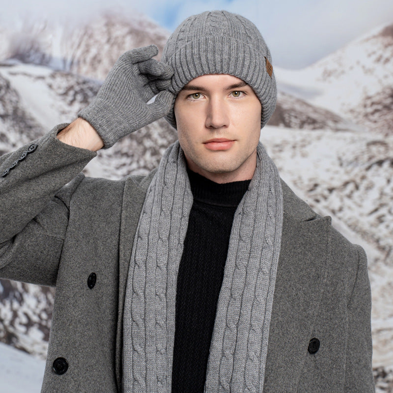 Knit set with hat, scarf and gloves