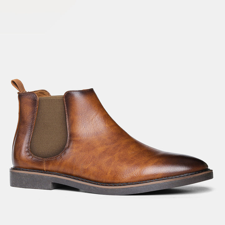 Men's Chelsea boots, synthetic leather, non-slip rubber sole
