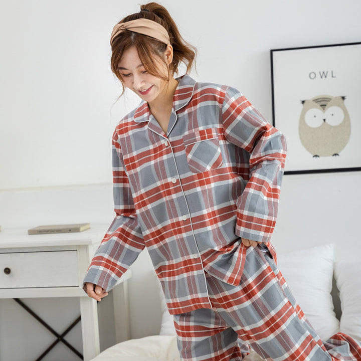 Padded cotton pajamas for men, checkered