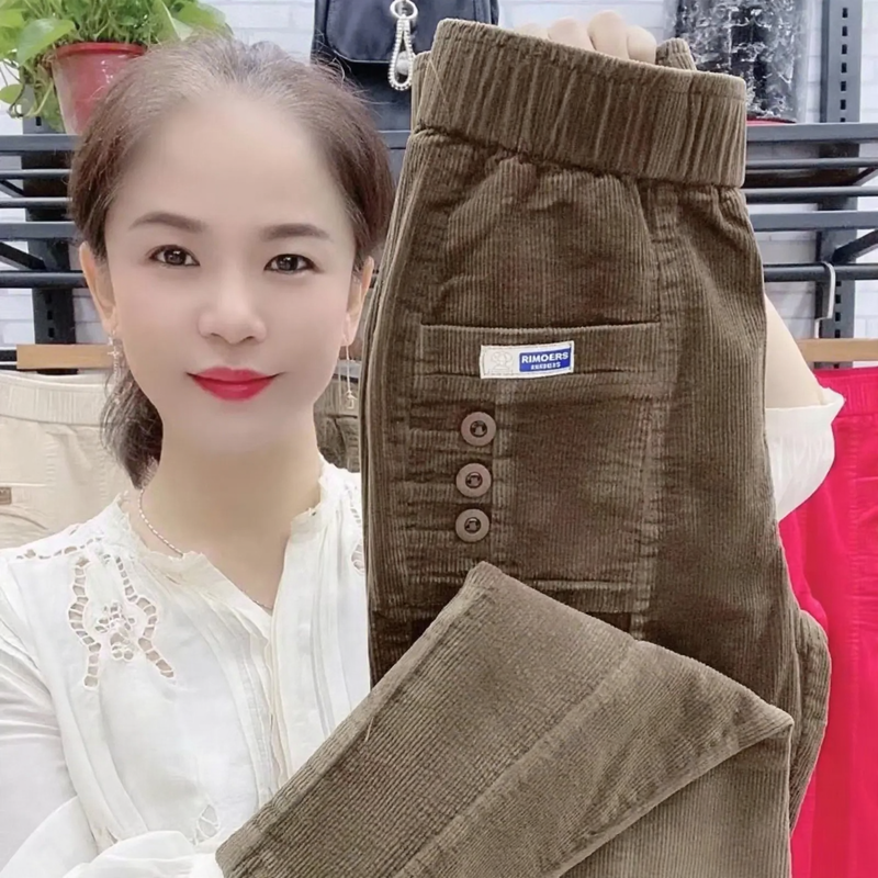Kord-Harem pants with high waistband
