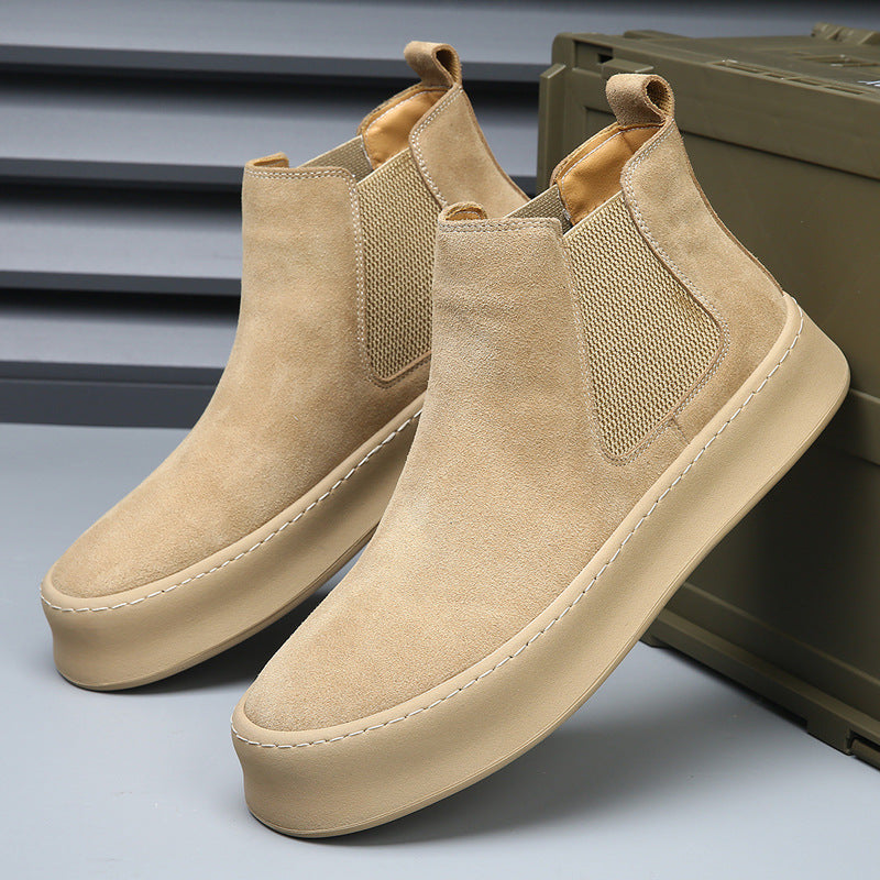 Men's Chelsea boots made of genuine leather, lined