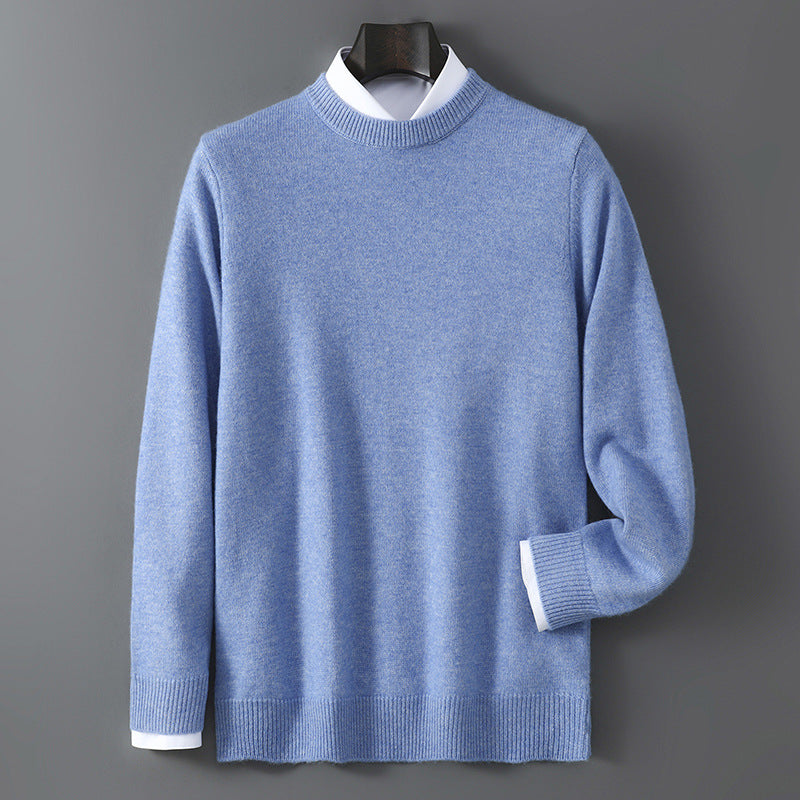 Men's Wool Sweater, Crew Neck, 100% Wool, Reinforced