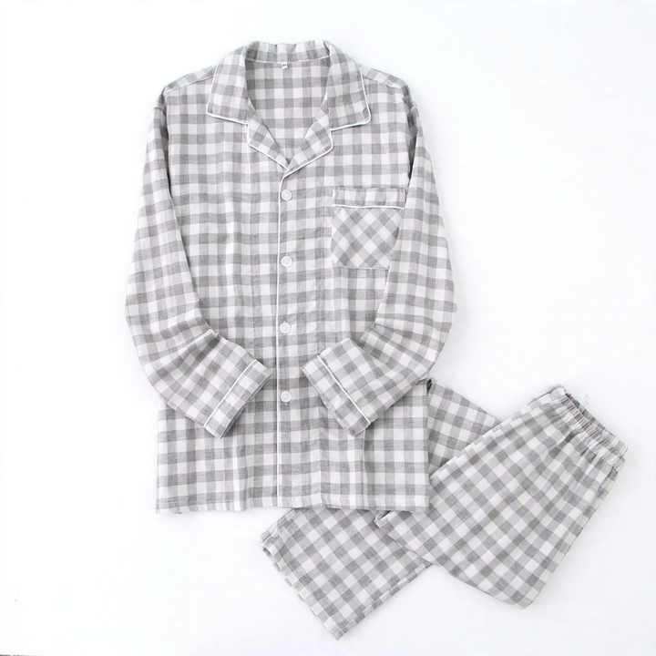 Pair Pajama Set made of double-layer cotton muslin