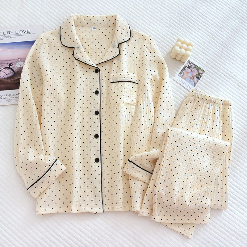 Women's pajamas made of double-layer cotton muslin
