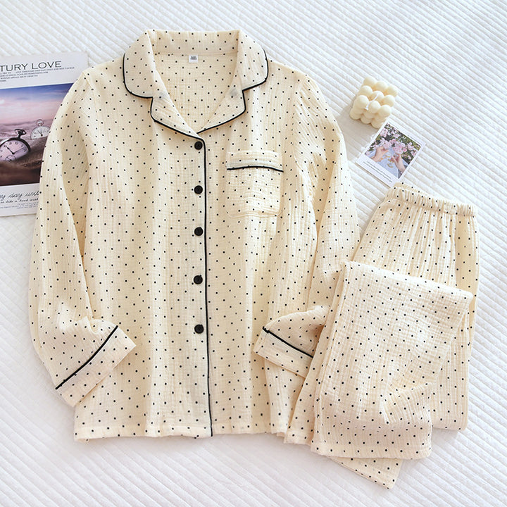 Women's pajamas made of double-layer cotton muslin