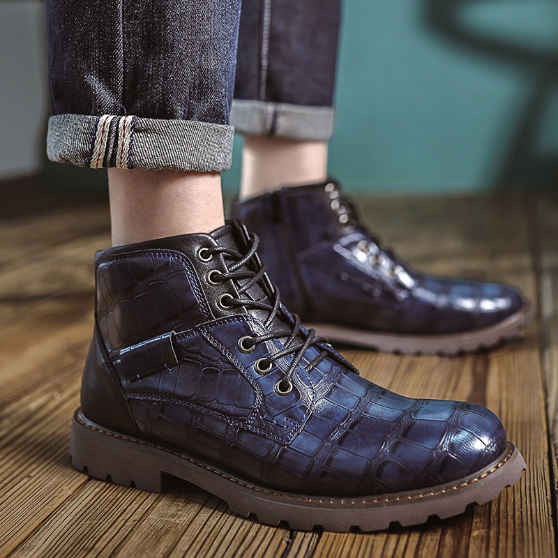 Men's retro-style boots with zipper