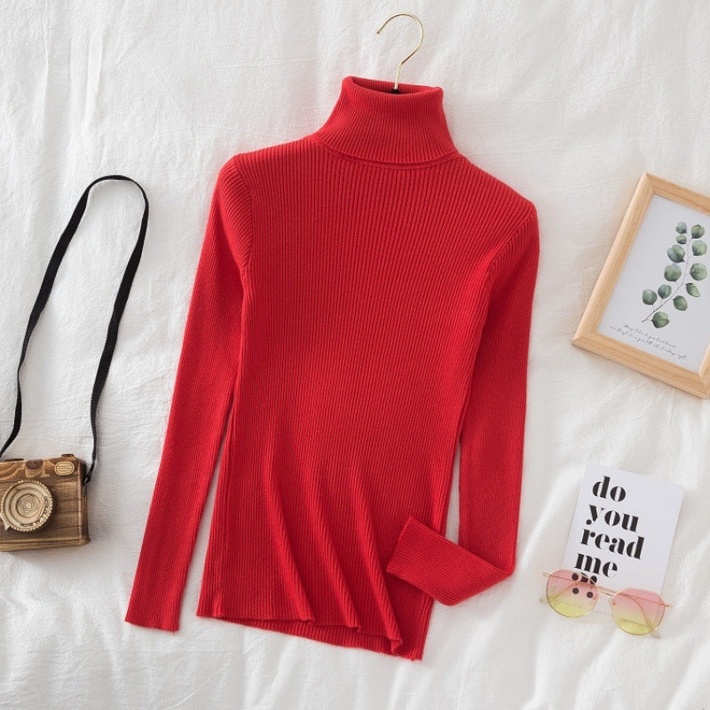 Ladies turtleneck sweater, long sleeve, knitted