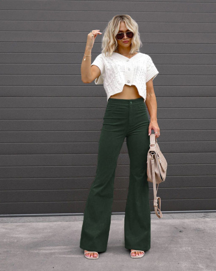 Women's corduroy pants with flared leg