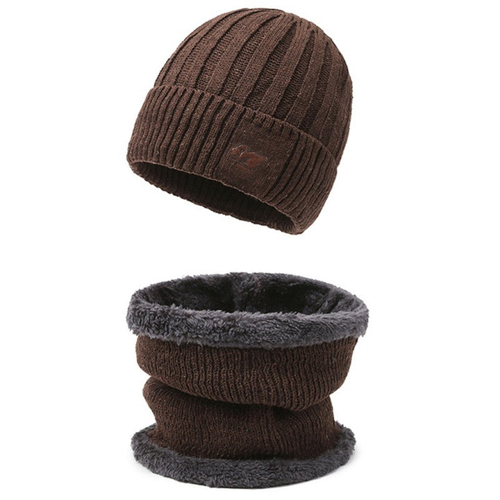 Men's Knit Set: Lined Beanie and Neck Protection