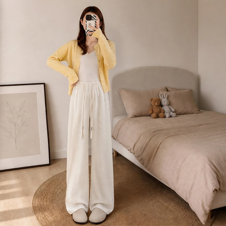 Women's corduroy pants with lamb fleece lining