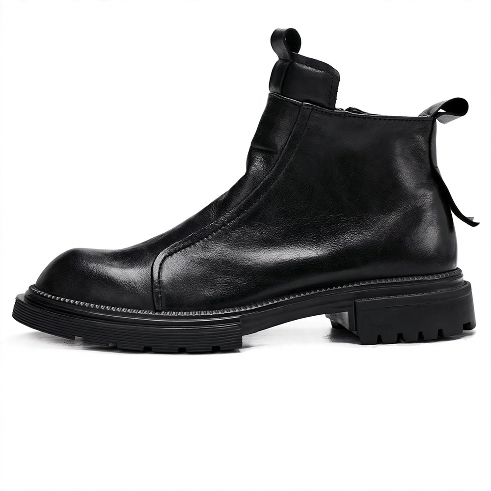 Men's Chelsea boots with platform, genuine leather