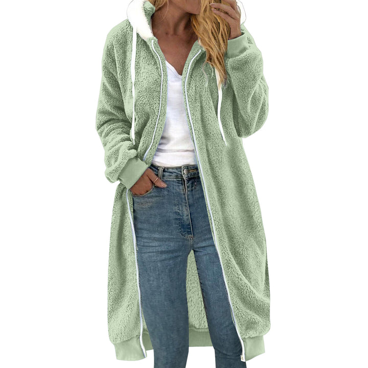 Women’s plush coat, double-sided, with hood