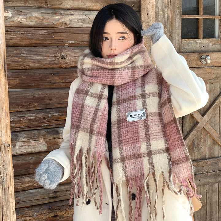Checkered Scarf, 225 cm