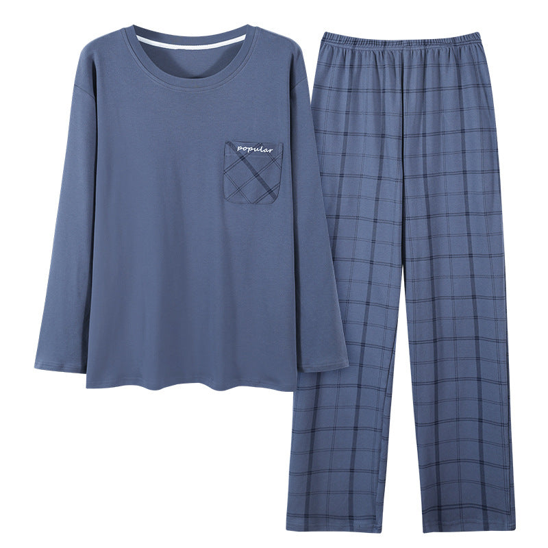 Men's Pajama Set, Crew Neck, Long Sleeve, Lightweight