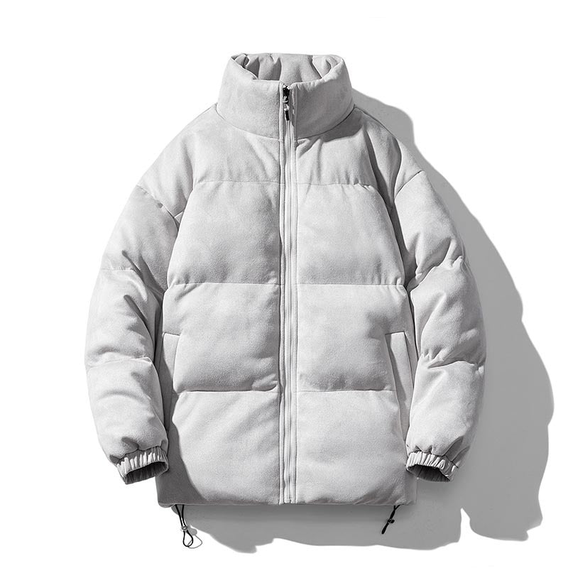 Padded men's winter jacket in suede look