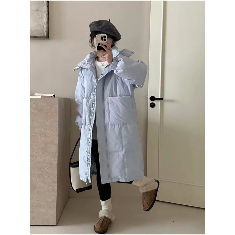 Mid-length, padded hooded jacket, lined