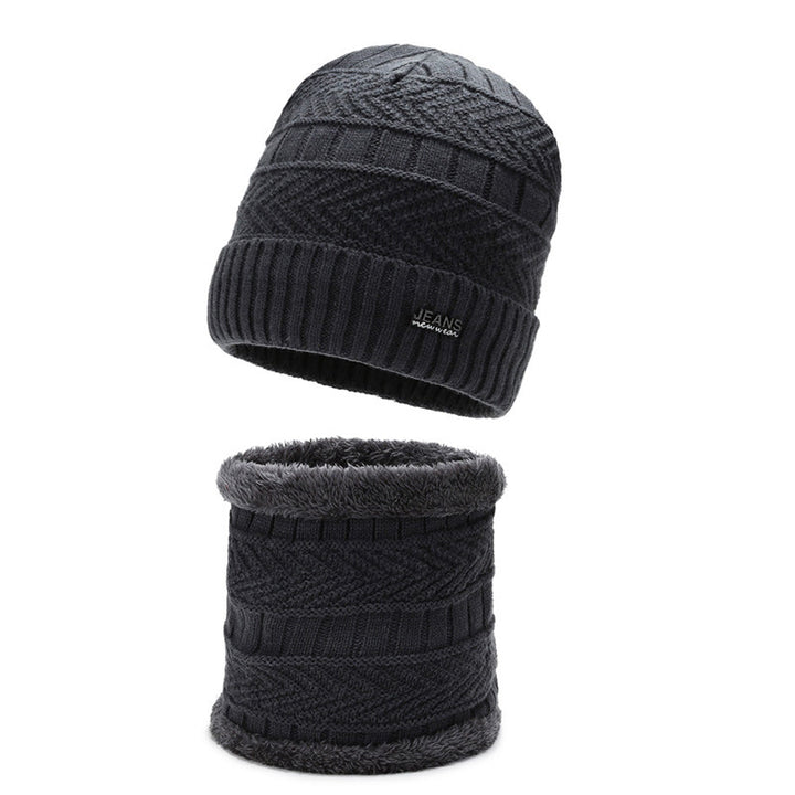 Winter knit cap with neck protection, 2-piece set