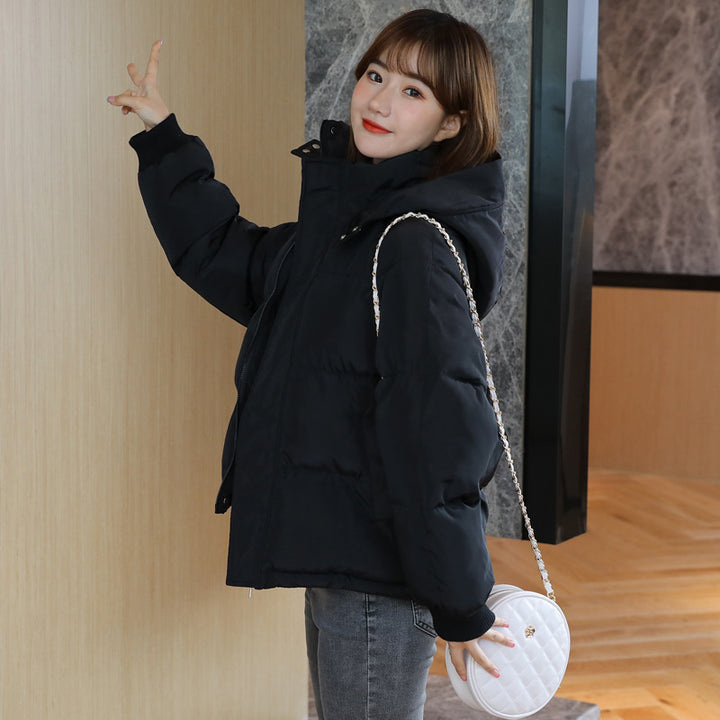 Short ladies' padded jacket, quilted, loose fit