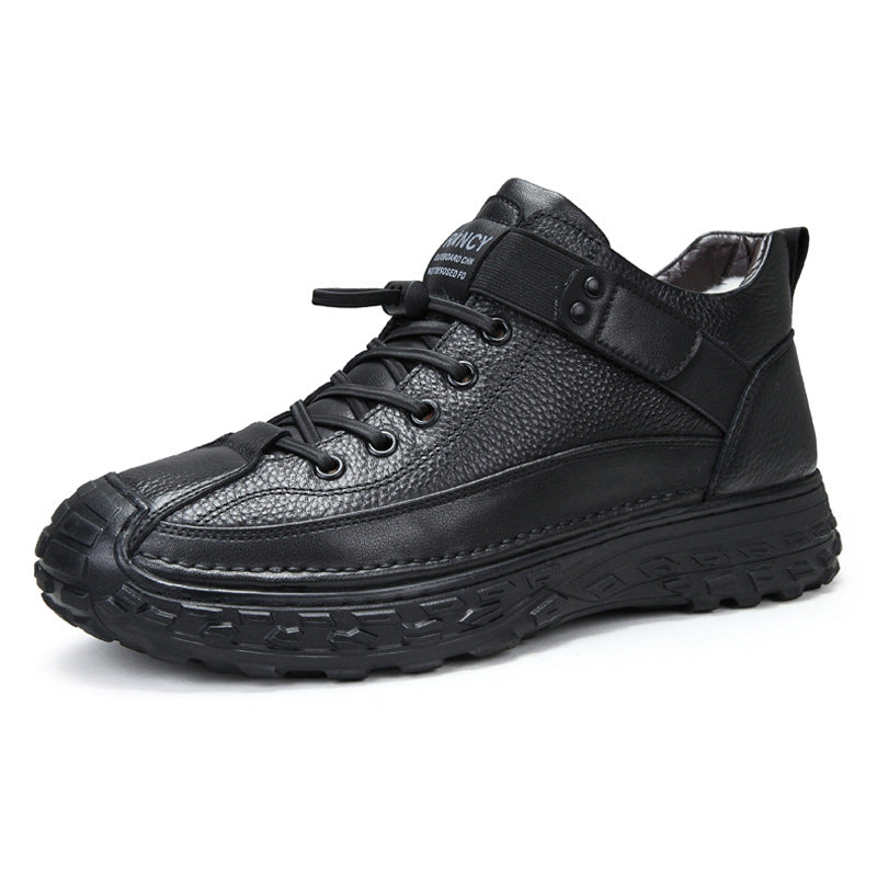 Men's winter boots made of leather, insulated, waterproof