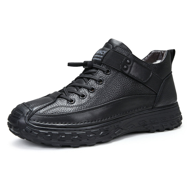 Men's winter boots made of leather, insulated, waterproof