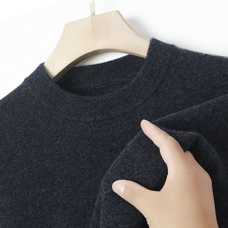 Men's cashmere sweater, solid color, warming