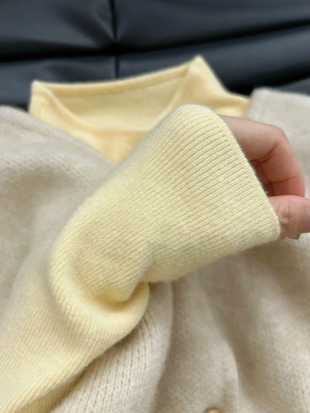 Women’s knit sweater with stand-up collar