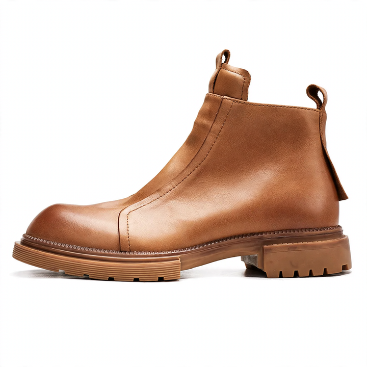 Men's Chelsea boots with platform, genuine leather