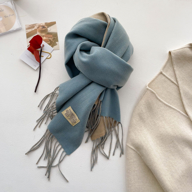 Reversible scarf made of cashmere imitation, 200x65cm