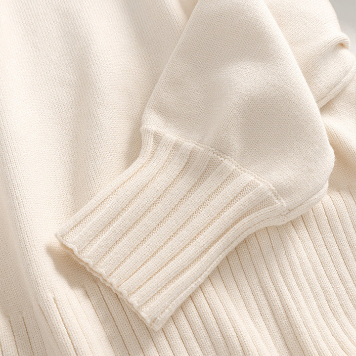 Women's cardigan with roll neck and puff sleeves