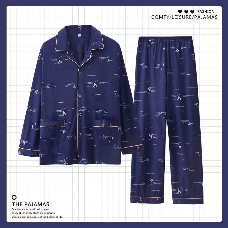 Men's Pajama Set, 100% Cotton, long-sleeved, buttoned