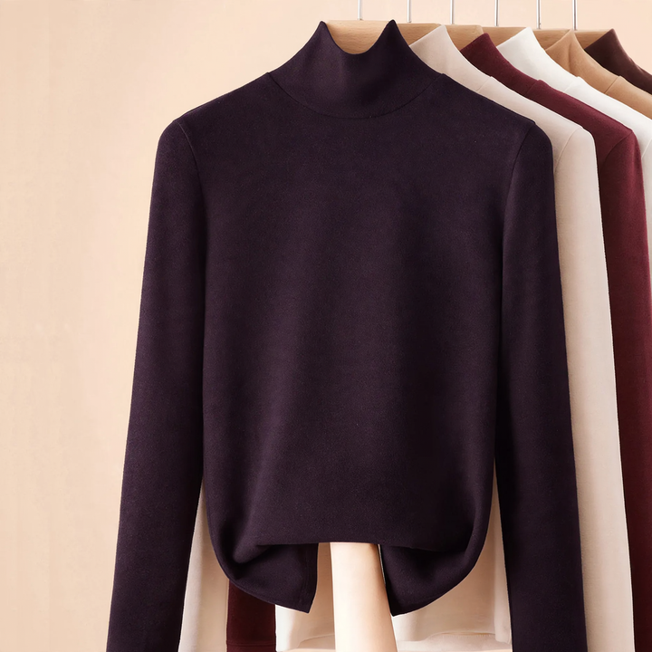 Women's Long Sleeve Undershirt with Stand-Up Collar