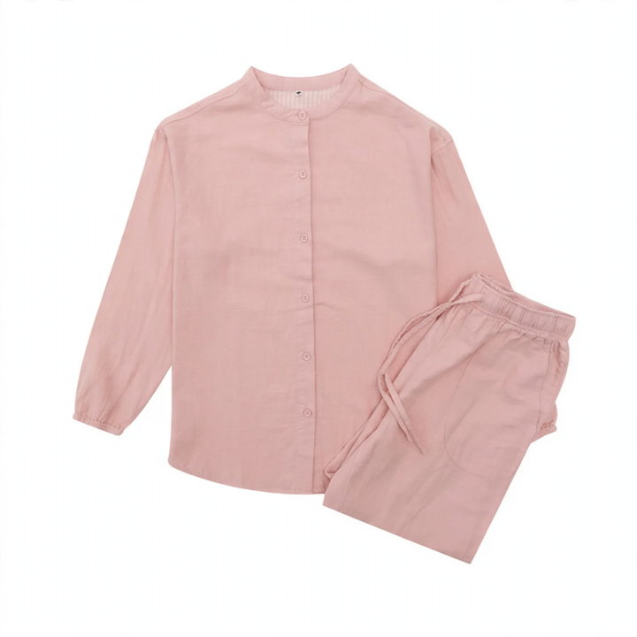 Double-layer cotton gauze pajama set for couples