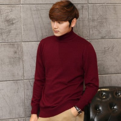 Men's knitted sweater with V-neck