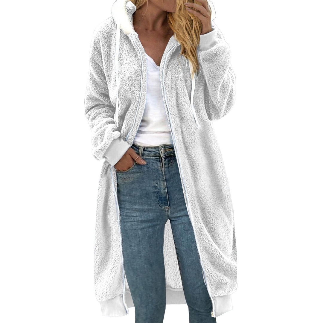 Women's Reversible Coat made of Faux Fur with Hood