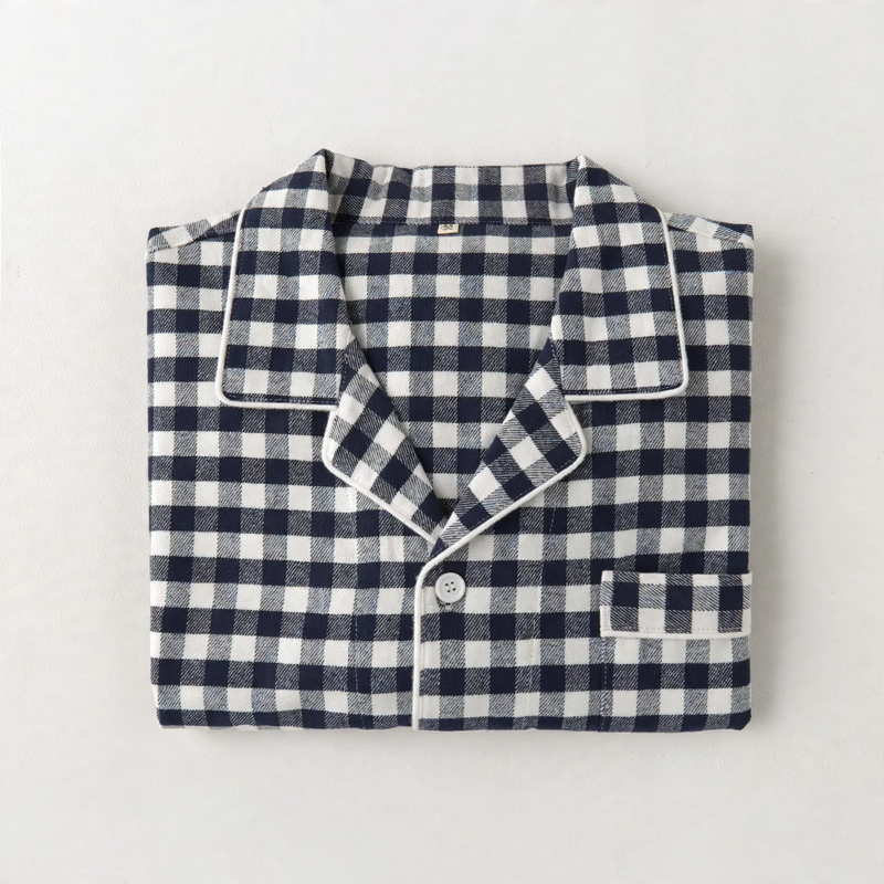 Pair flannel pajamas, checked