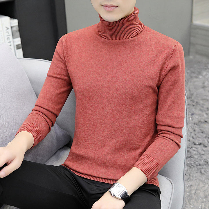 Men's turtleneck sweater, long-sleeved, slim fit