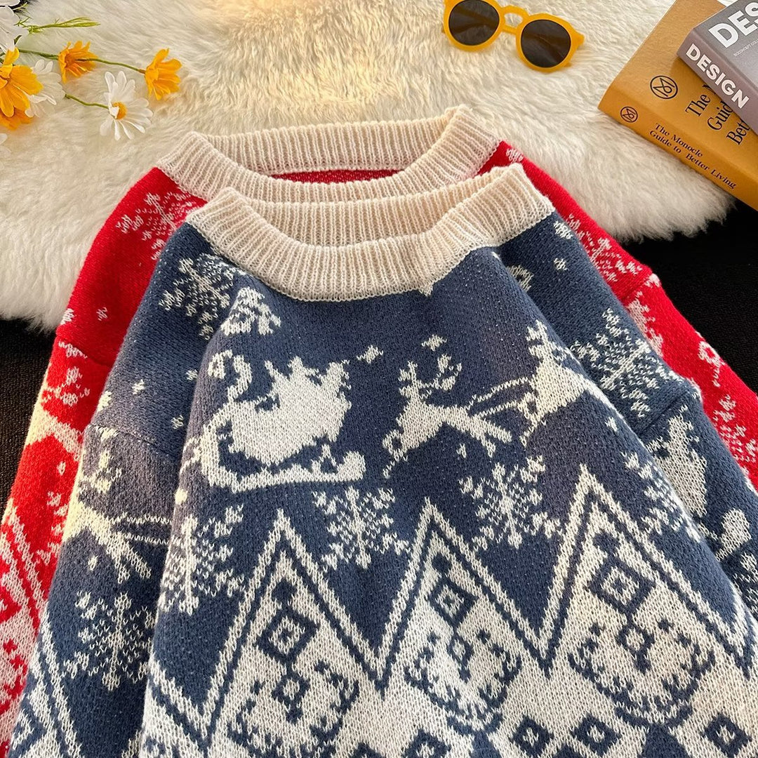 Men's knit sweater, loose fit, warming
