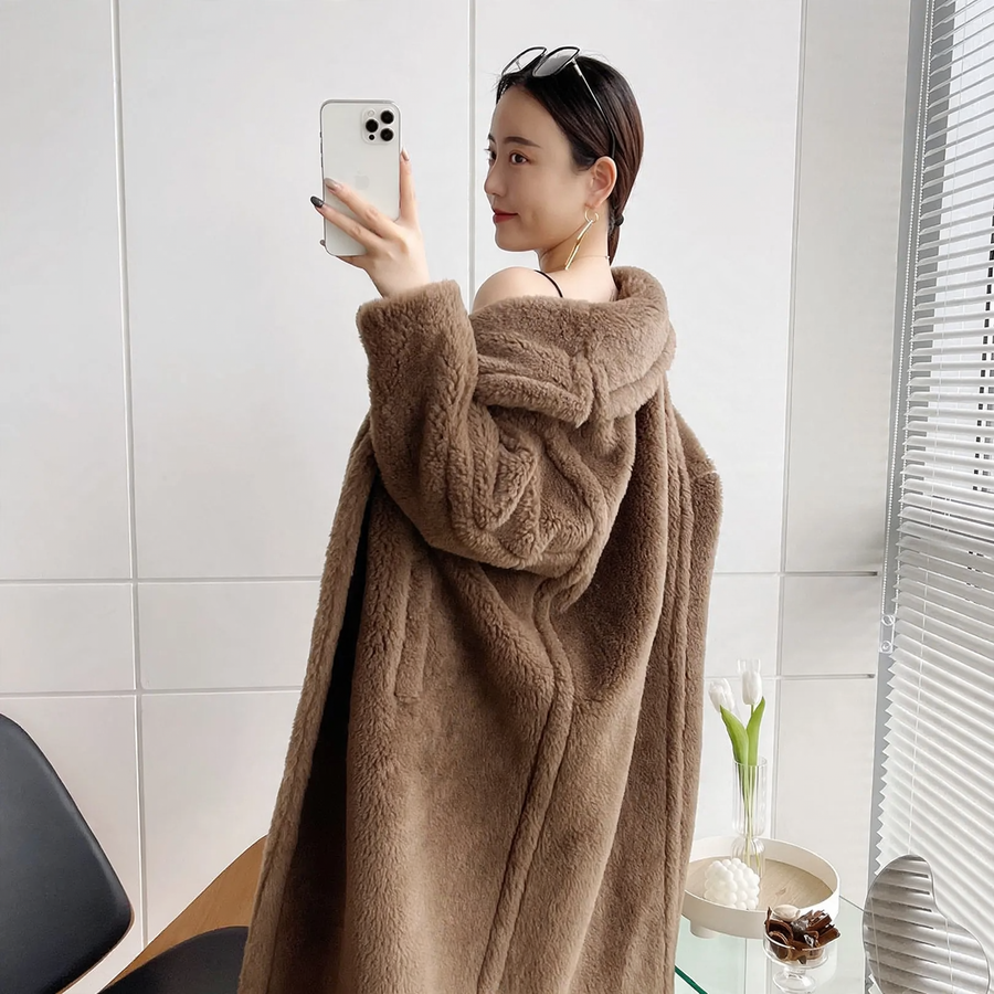 Women's Teddy Coat, long, Winter