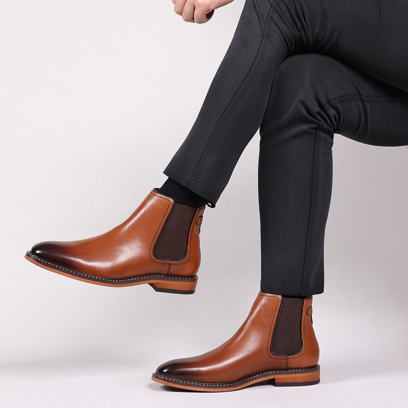 Men's Chelsea boots made of genuine leather
